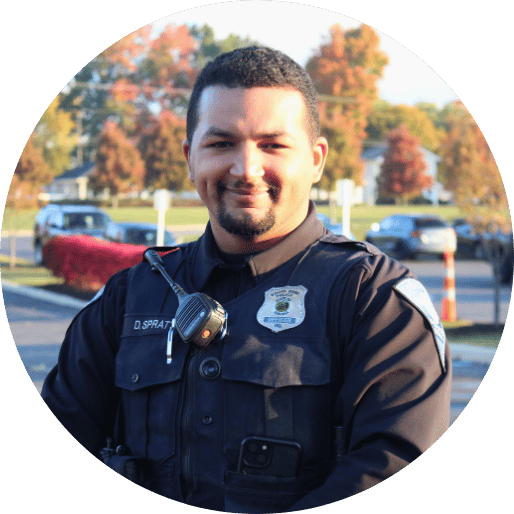 Police officer smiling