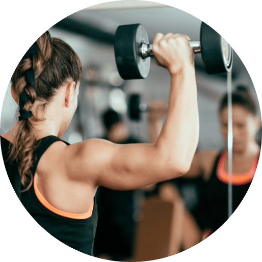Woman lifting weights