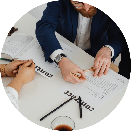 People reviewing a contract
