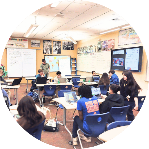 Classroom of students at Career Academy